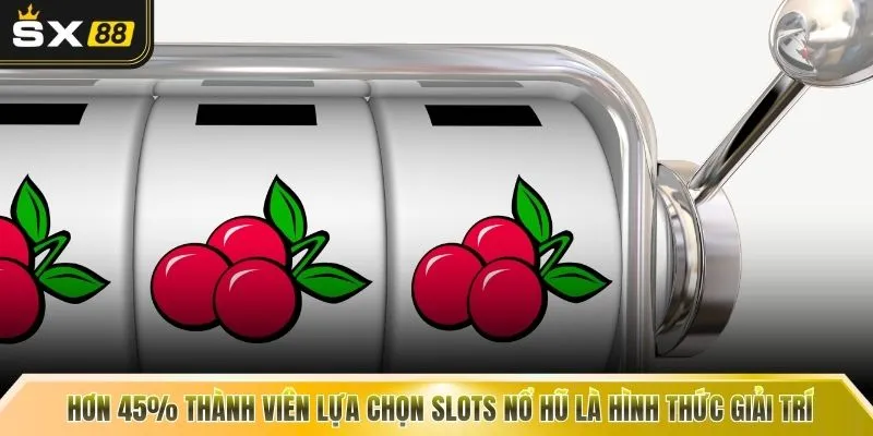 Hơn 45% thành viên lựa chọn slots nổ hũ là hình thức giải trí 